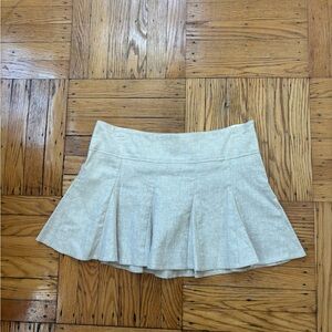 Linen Pleated Mini Skirt